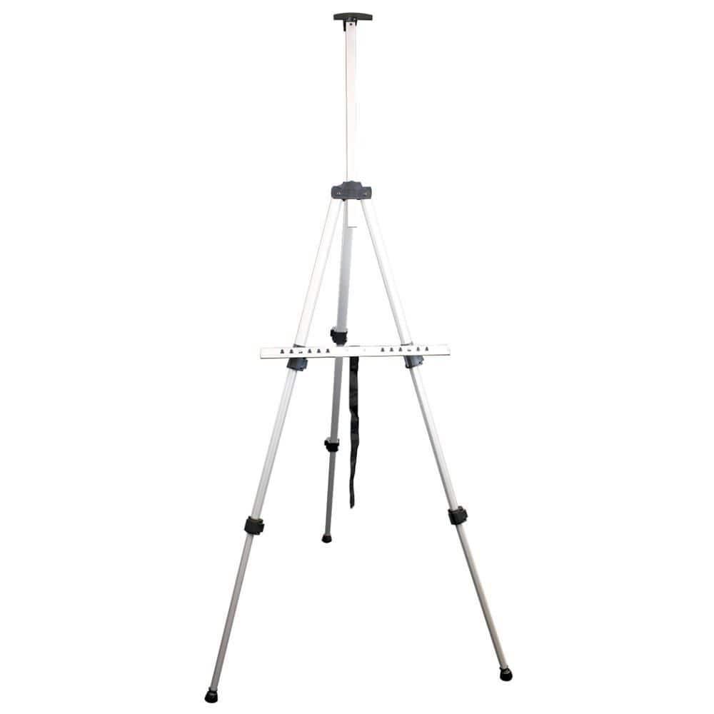 Art Alternatives Tilden Aluminum Tripod Easel: Silver, 65" Height, Lightweight, Painting & Art Display