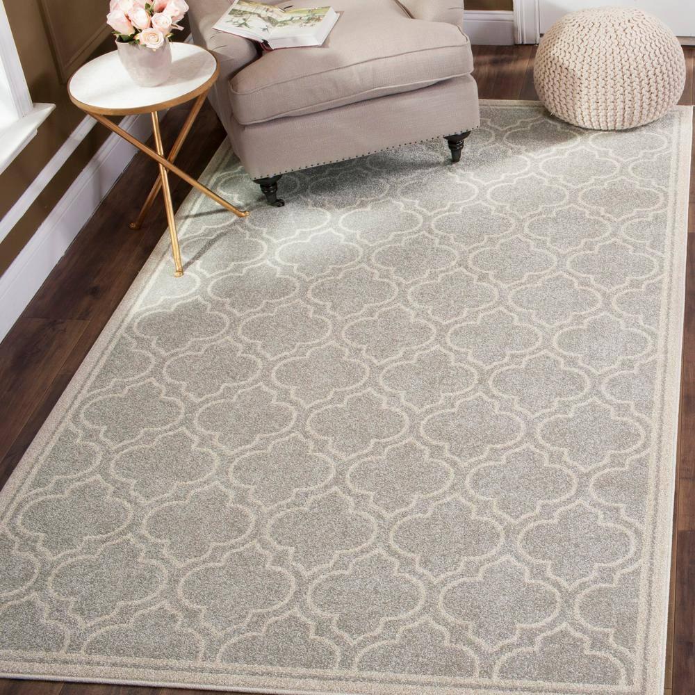Amherst AMT412 Power Loomed Accent Rug - Light Grey/Ivory - 3'x5' - Safavieh.