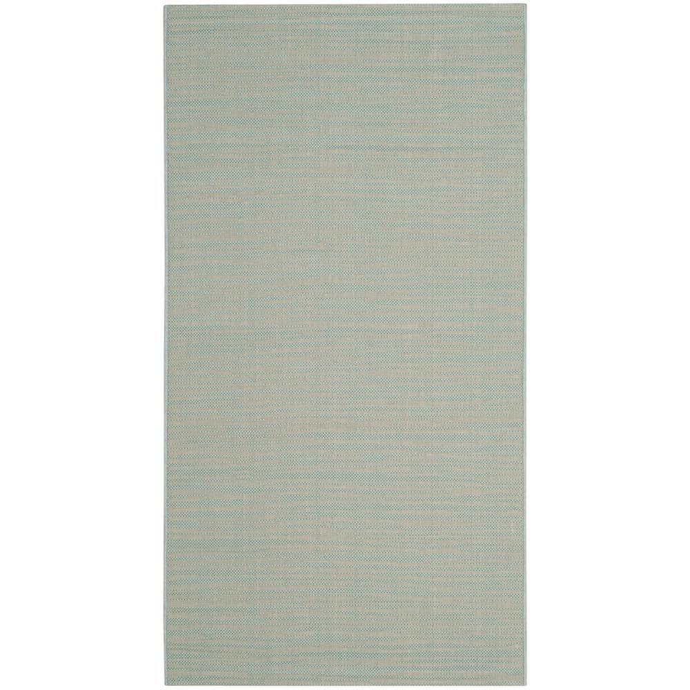 Courtyard CY6576 Power Loomed Indoor/Outdoor Accent Rug - Aqua/Cream - 2'7"x5' - Safavieh.