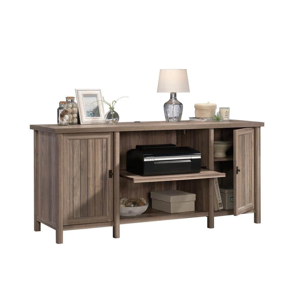Sauder Costa Cabinet w/Pull-Out Printer Tray, Washed Walnut Finish