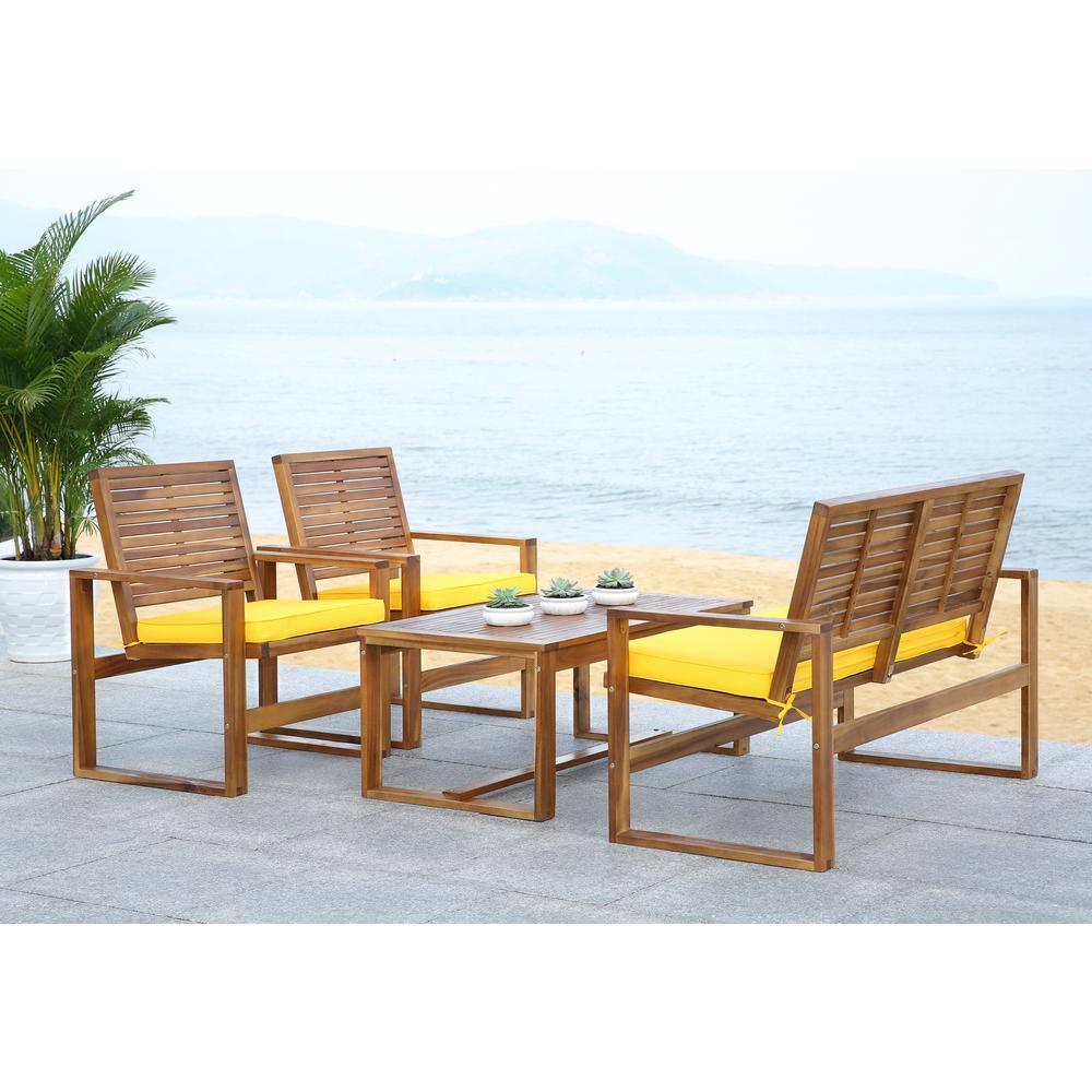 Ozark 4 Piece Set - Indoor/Outdoor - FOX6007 - Natural/Yellow - Safavieh