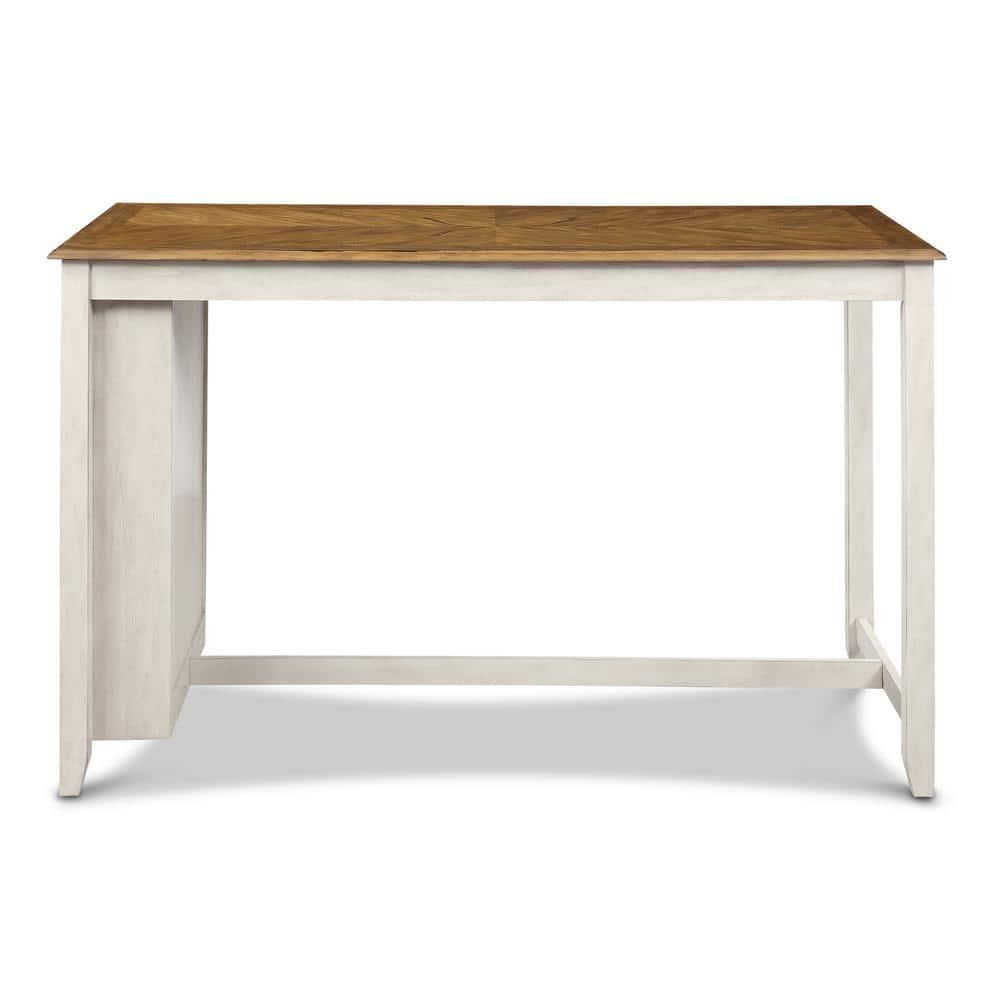 New Classic Furniture Amy 5 Pc 60" Counter Storage Table+Chairs- Bisque/Brown