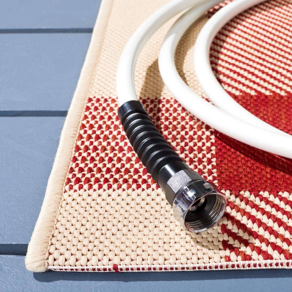 SAFAVIEH Courtyard Benjamin Plaid Indoor/Outdoor Area Rug, Red/Bone, 2'7" x 5'