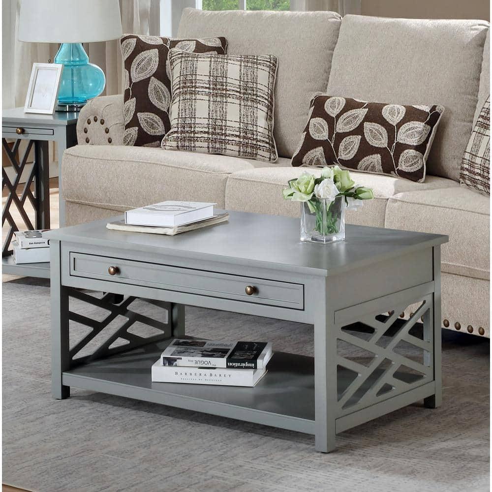 Alaterre Coventry 36" Coffee Table with Drawer and Two End Tables with Tray, Set of 3