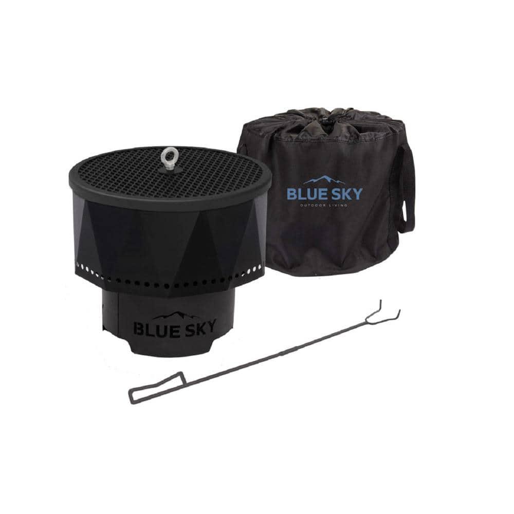 Blue Sky Outdoor Living Round Steel Wood Burning Smokeless Fire Pit
