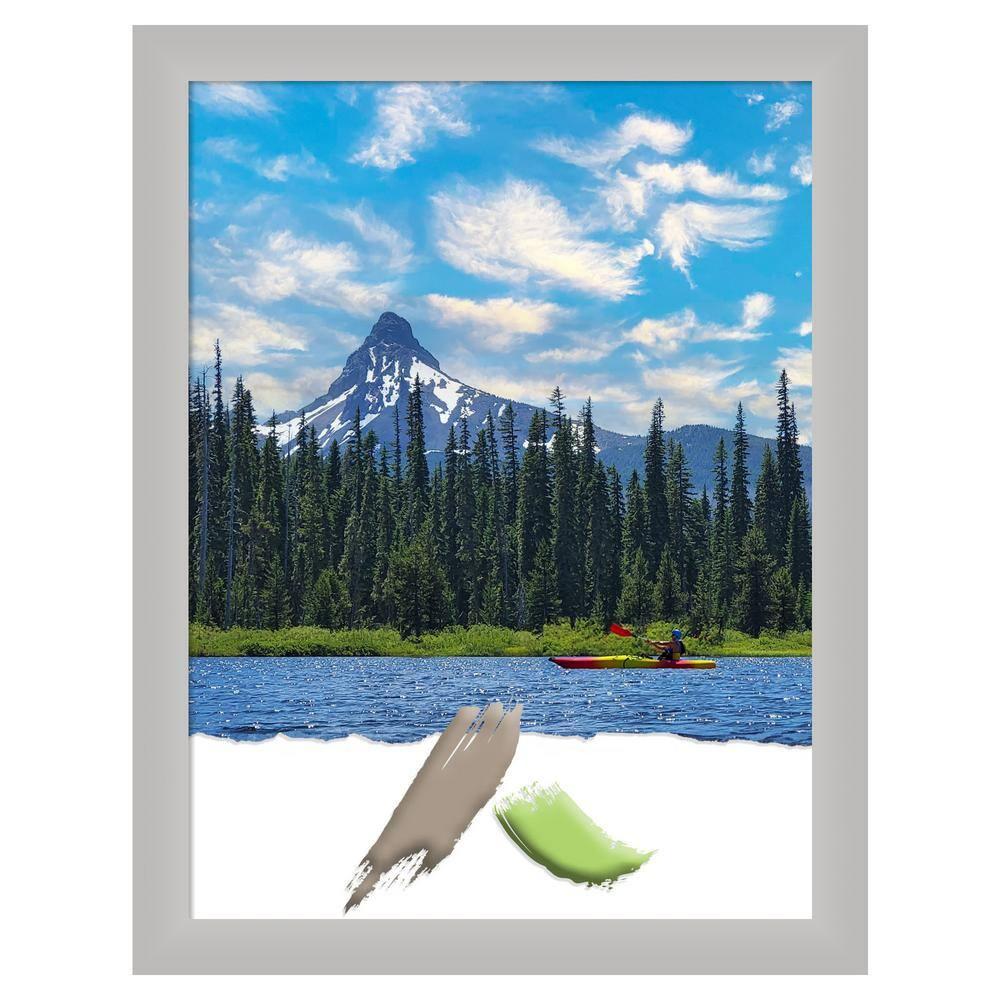 Amanti Art Low Luster Silver Wood Picture Frame Opening Size 18x24 in.