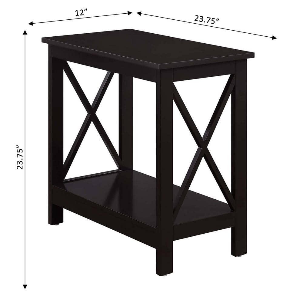23.75 x 12 x 23.75 in. Oxford Chairside End Table with Shelf, Espresso