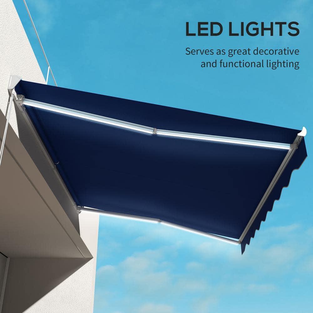 Outsunny Polyester Cover Retractable Patio Awning