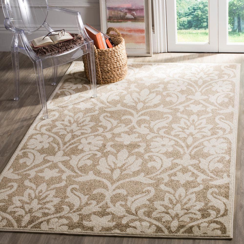 Amherst AMT424 Power Loomed Indoor Area Rug - Wheat/Beige - 8'x10' - Safavieh