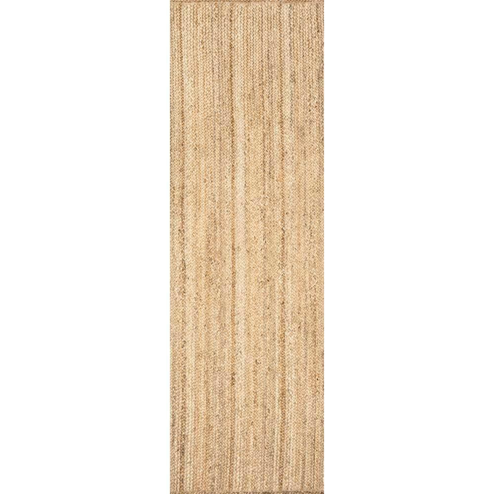 nuLOOM Rigo Hand Woven Farmhouse Jute Runner Rug, 2' 6" x 16', Natural
