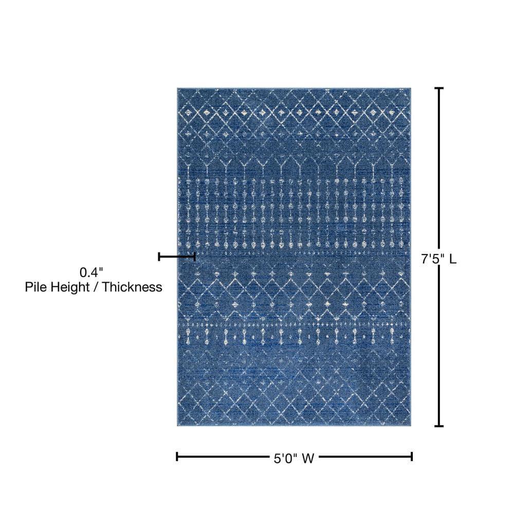 nuLOOM Moroccan Blythe Dark Blue 5' x 7' 5" Transitional Area Rug