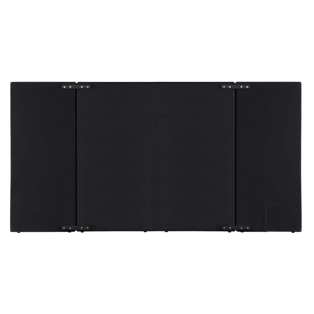 Damazy 86" King Bed Black Velvet - Acme Furniture: Crystal-like Tufting, Nailhead Trim, No Box Spring Required