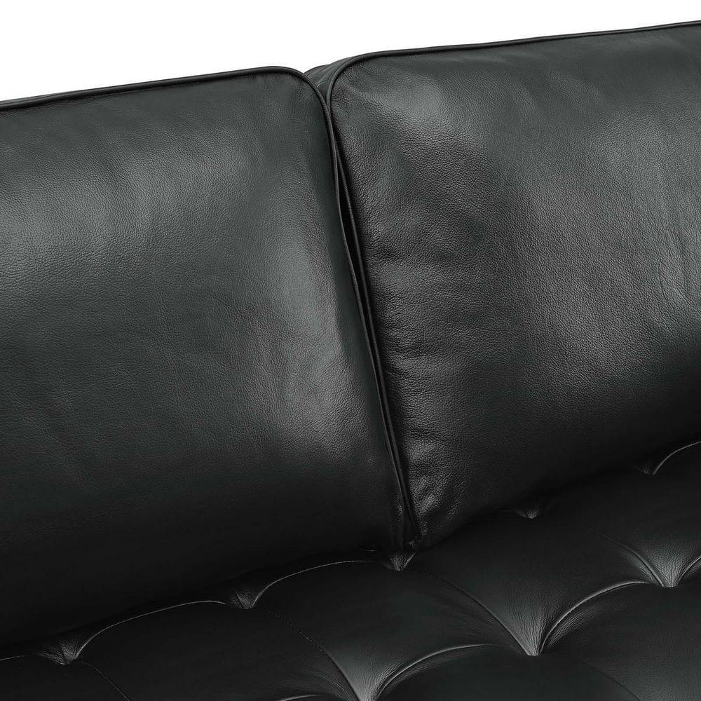Valour 98" Leather Sectional Sofa Black