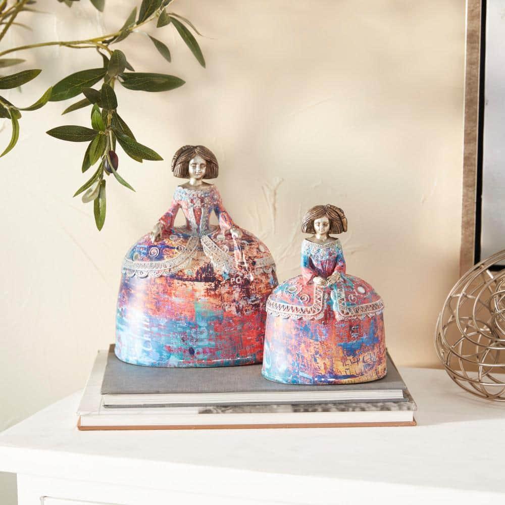Multi-Colored Polystone Tuscan Sculptures (Set of 2)