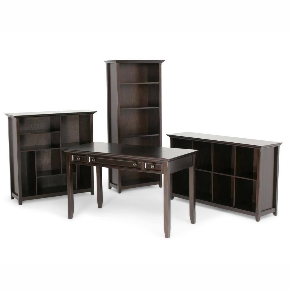Simpli Home Amherst 44"W Solid Wood Multi Cube Bookcase with 8 Different Sized Storage Cubbies