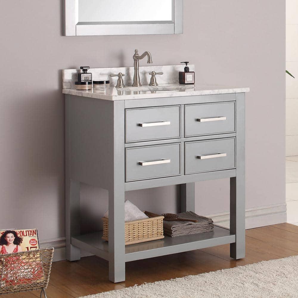 Chilled Gray 31" Stone Top Single Sink Vanity
