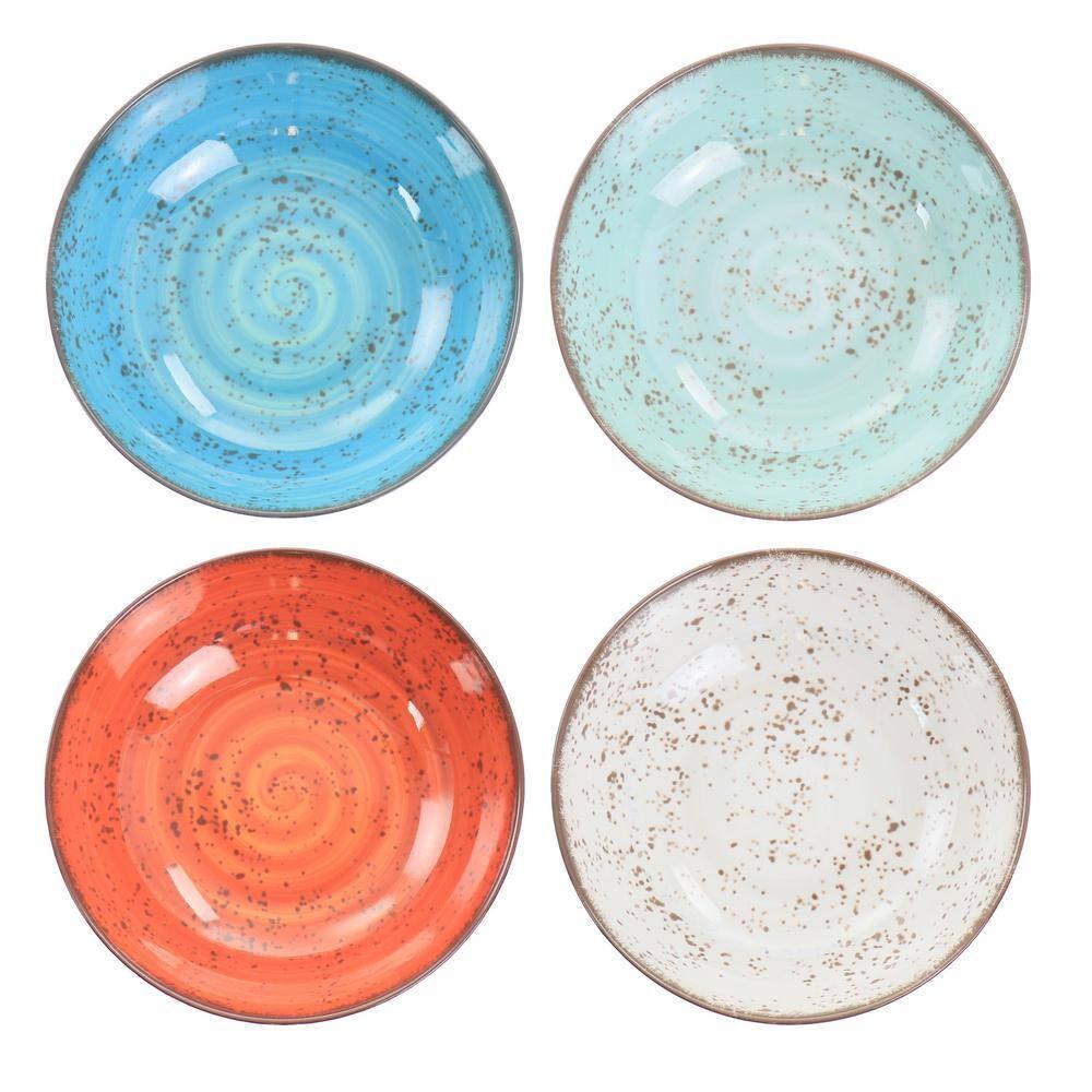 Elama Pryce 12 Piece Melamine Dinnerware Set is Assorted Colors