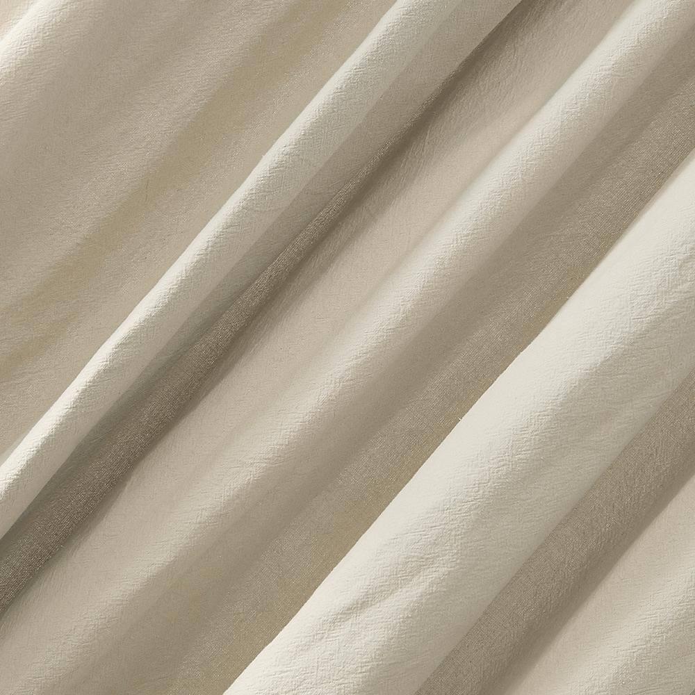 52"x95" Archaeo Light Filtering Washed Cotton Twist Tab Curtain Panel Oat: Modern Window Treatment, Beige