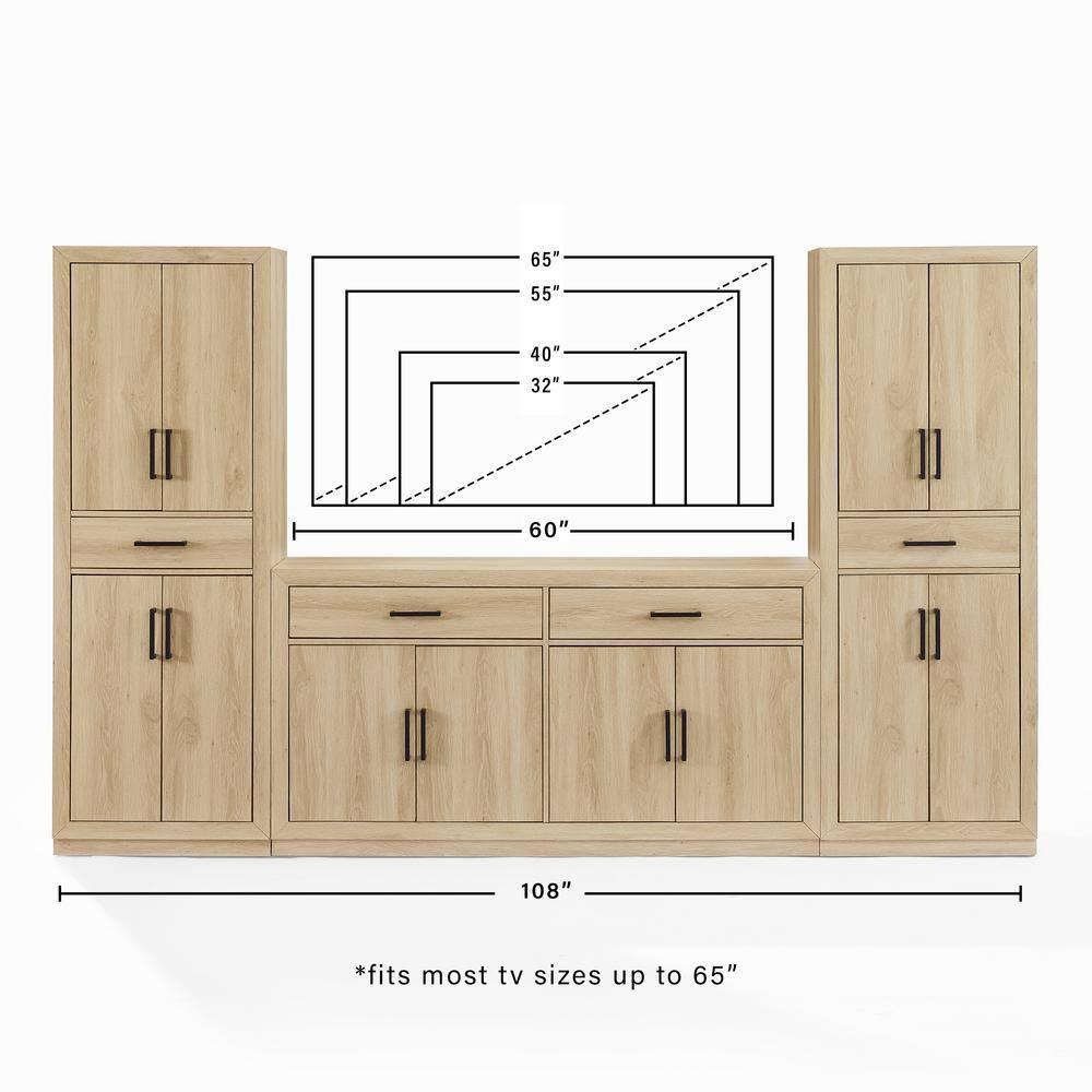 Crosley Furniture Isla 3-Piece Sideboard And Pantry Set- Sideboard & 2 Pantries