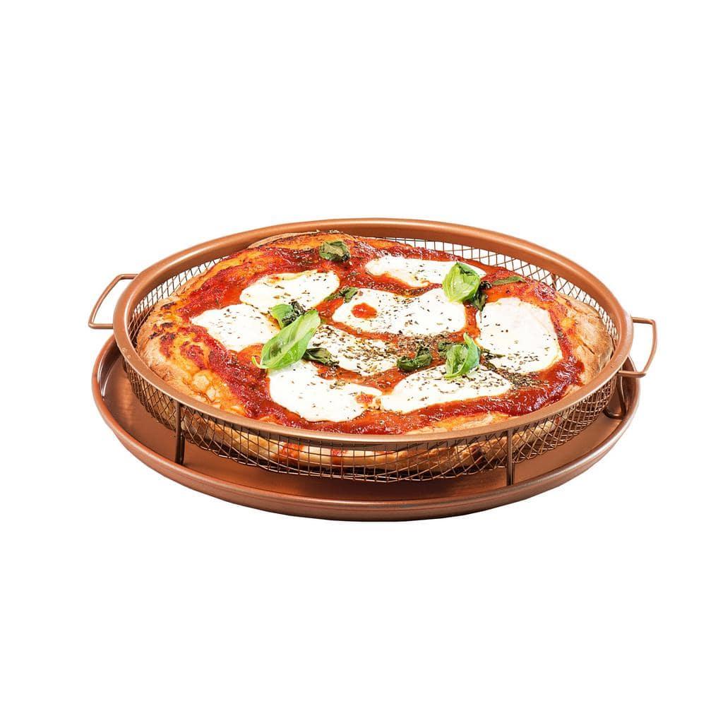 Gotham Steel Non-Stick Round Crisper Tray, 12 inch Diameter, Cool Touch Handle