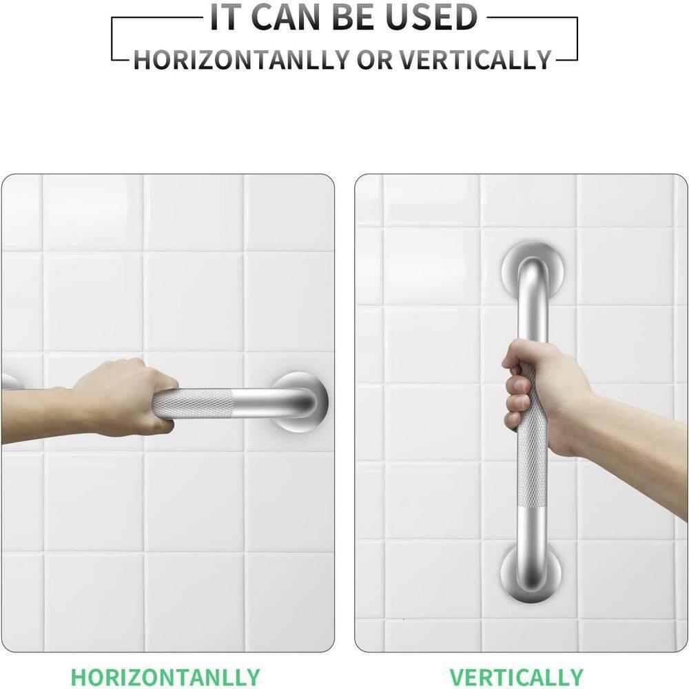 Hodvit 16" Stainless Steel Grab Bars, 2 Pack, Anti Slip Shower Handles for Elderly and Handicap Bathroom Safety, Bathtub Assist