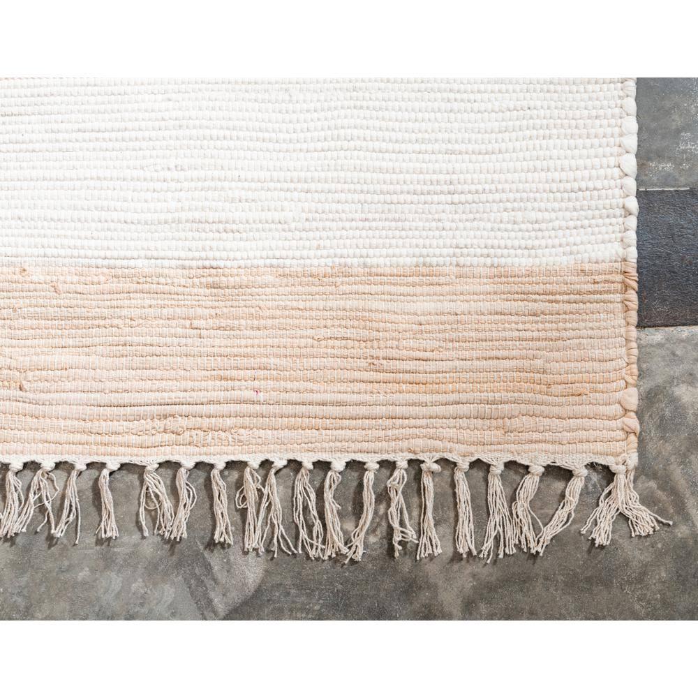 Unique Loom Chindi Rag Collection Area Rug - Striped (9'  x 12' 2" Rectangle Beige/Ivory)