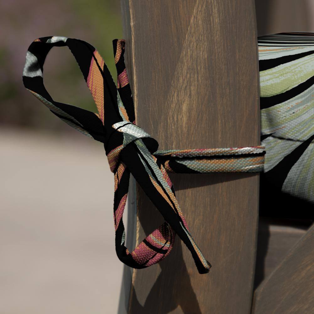 Arden Chair Cushion, 19 x 18, Rain-Proof, Fade Resistant, for Dining, Adirondack, and Rocking Outdoor Chairs Simone Black Tropical