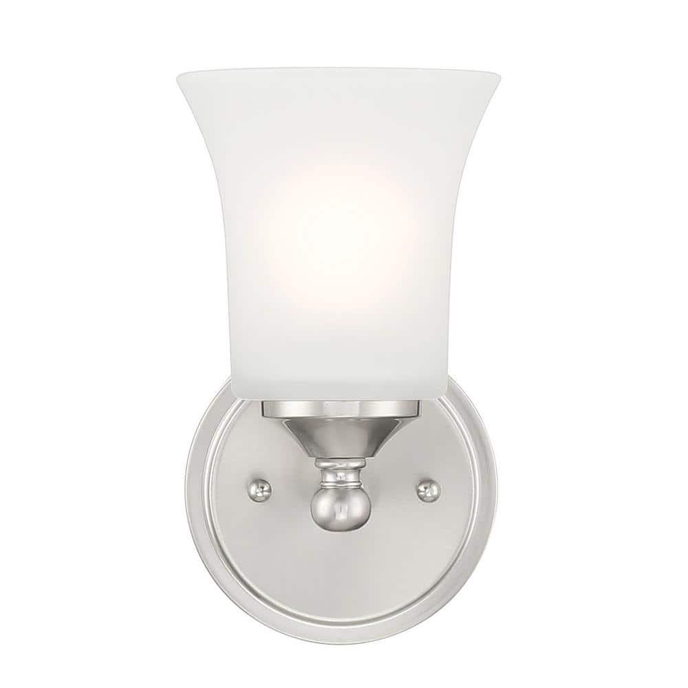 Designers Fountain Bronson 1 Light Brushed Nickel Wall Sconce Light, D278M-WS-BN