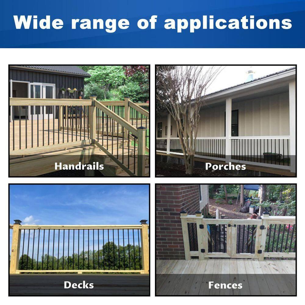 25 Pack - 29.5"x1" Deck Balusters Metal Deck Spindles Staircase Baluster with Screws for Wood Wave Arc Shiny Black Indoor Outdoor