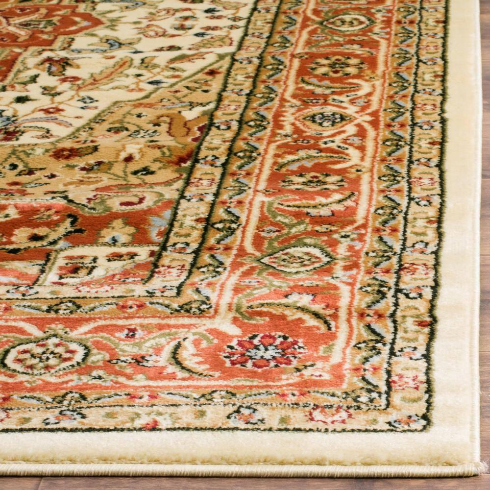 Lyndhurst Heriz LNH330 Power Loomed Area Rug - Ivory/Rust - 8'x8' - Safavieh