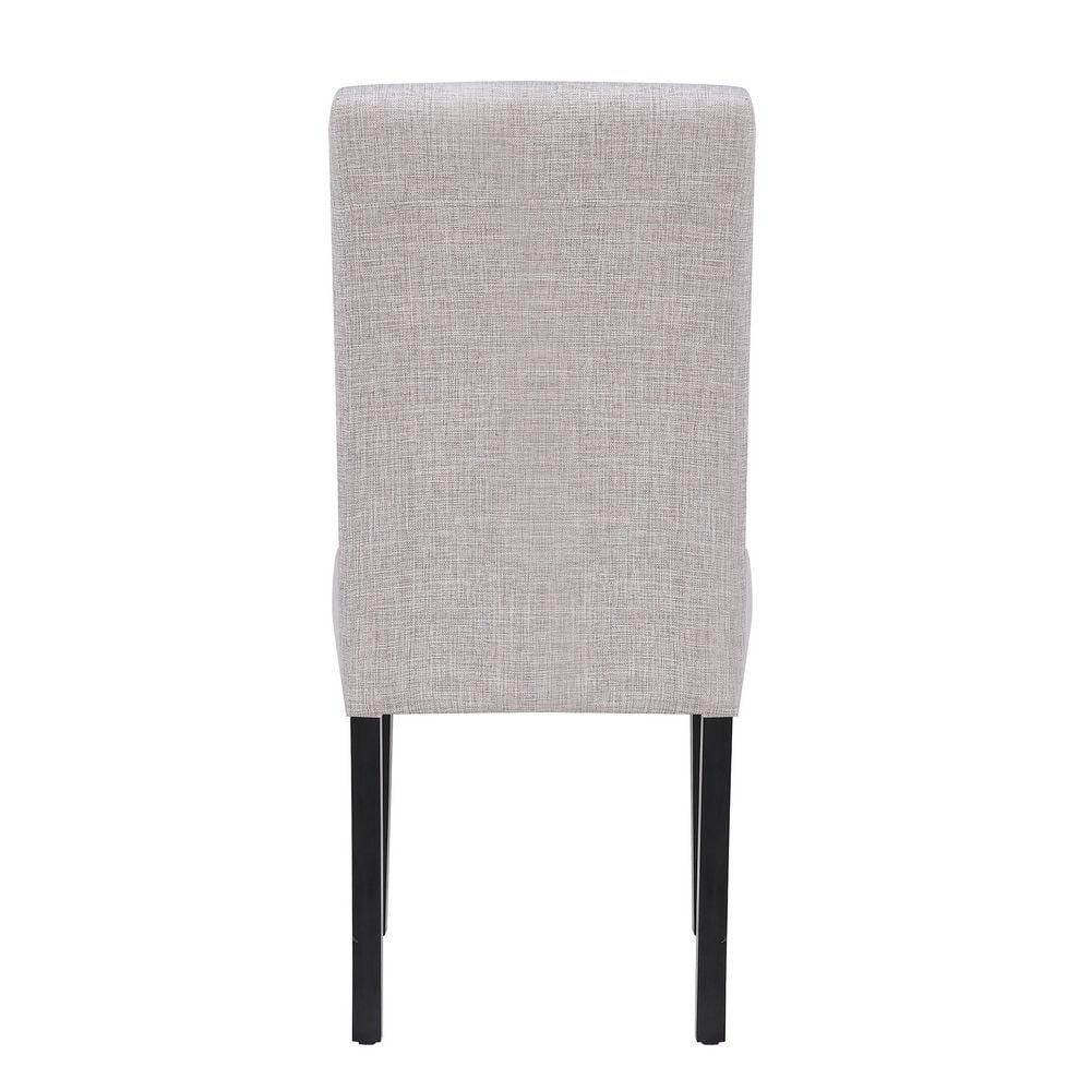 Polytrends Grandview Upholstered Linen Fabric Dining Chair (Set of 2) Light Gray Modern & Contemporary, Traditional