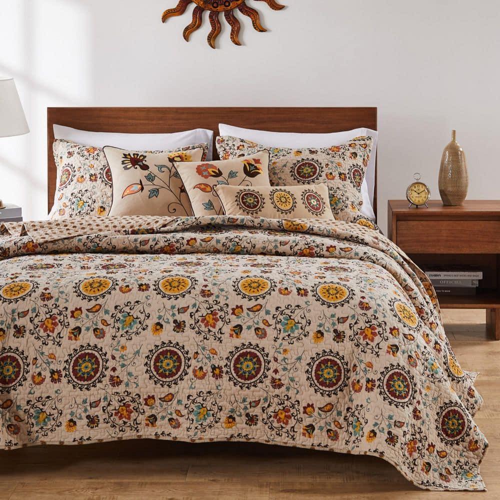 Andorra Medallion Cotton Reversible Quilt Set