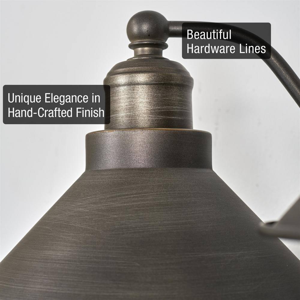 Kira Home Welton 19" 2-Light Farmhouse Bathroom Light, Wall Sconce Barn Light, Gold Trim + Brushed Dark Bronze