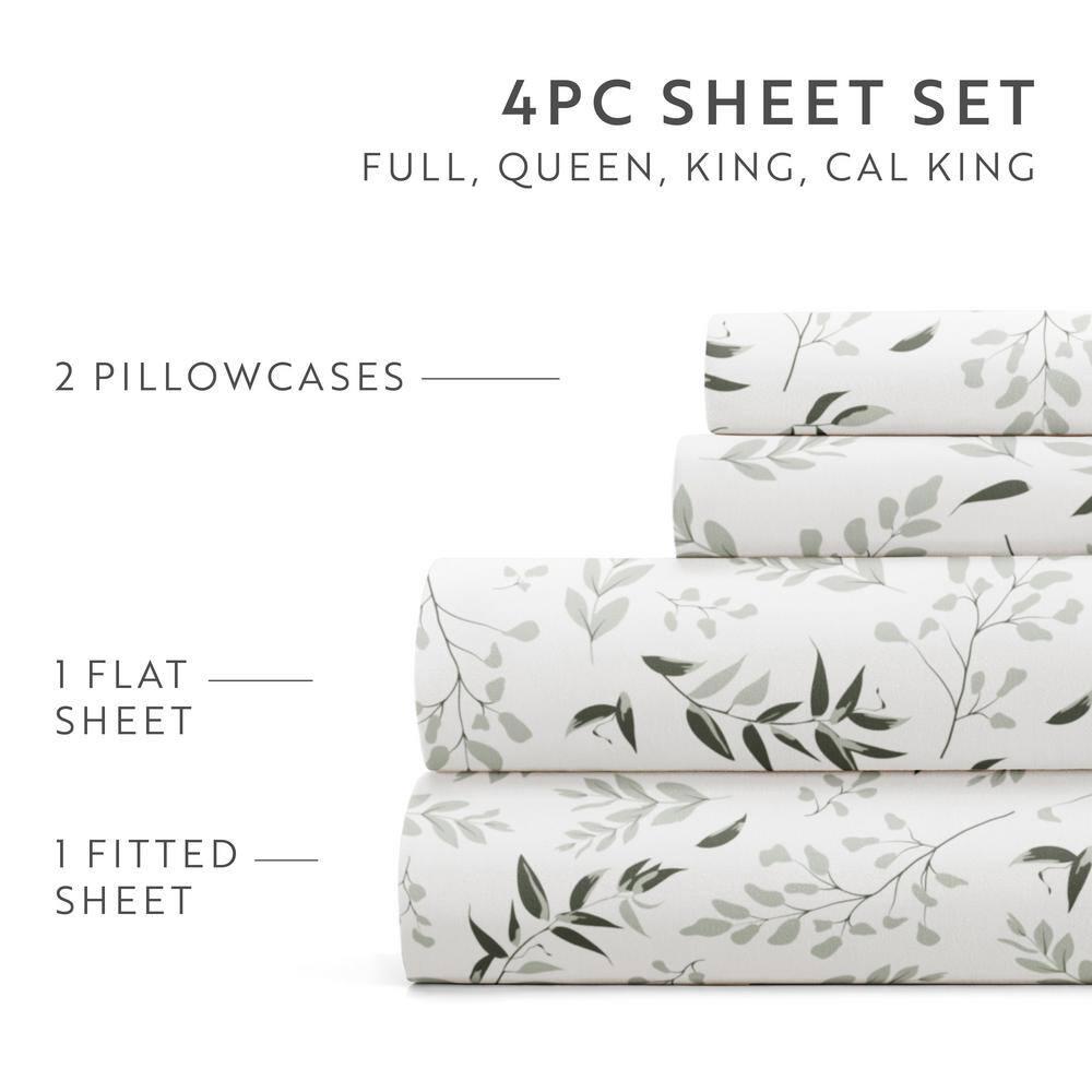 IEnjoy Home 4 Piece Sheet Set Patterned Microfiber Ultra Soft Bedding in Floral Dream