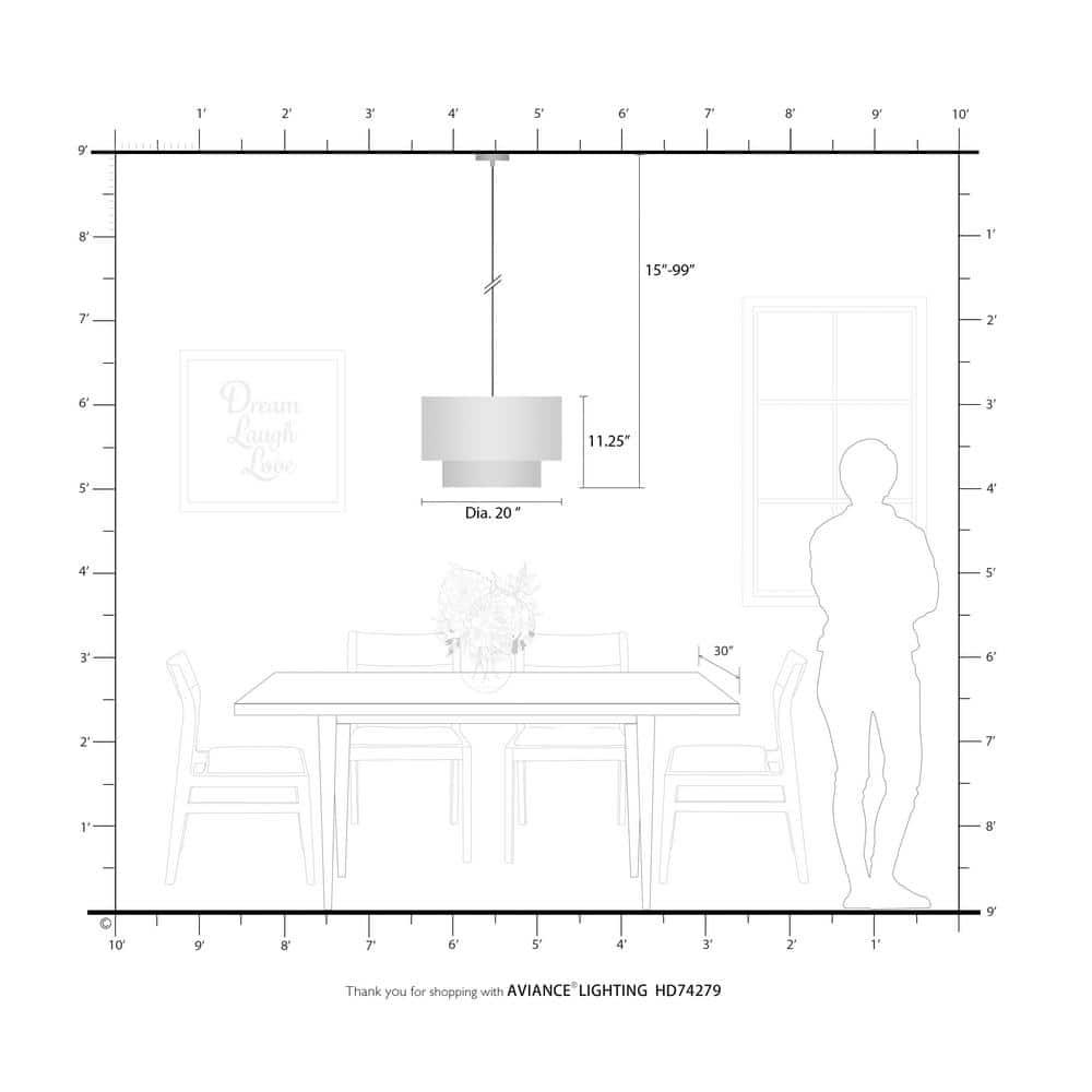 Croyle 3 - Light Dimmable Drum Chandelier