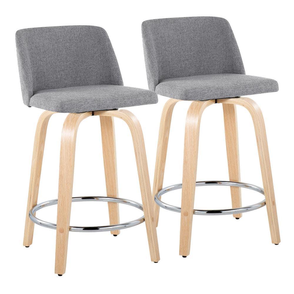 LumiSource Toriano 24" Fixed-Height Counter Stool - Set of 2