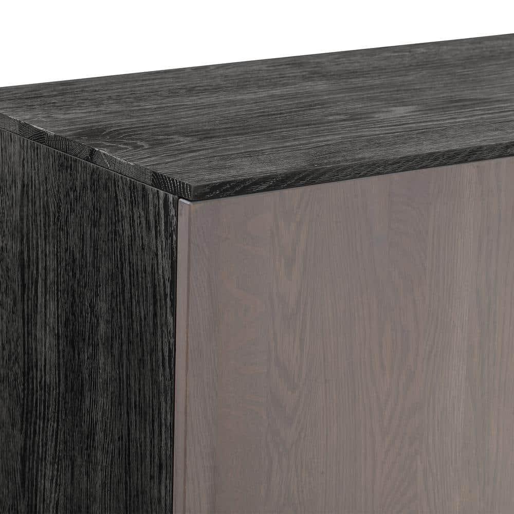 Armen Living Turin Modern Solid Wood Sideboard Cabinet with Copper Accent in Oak