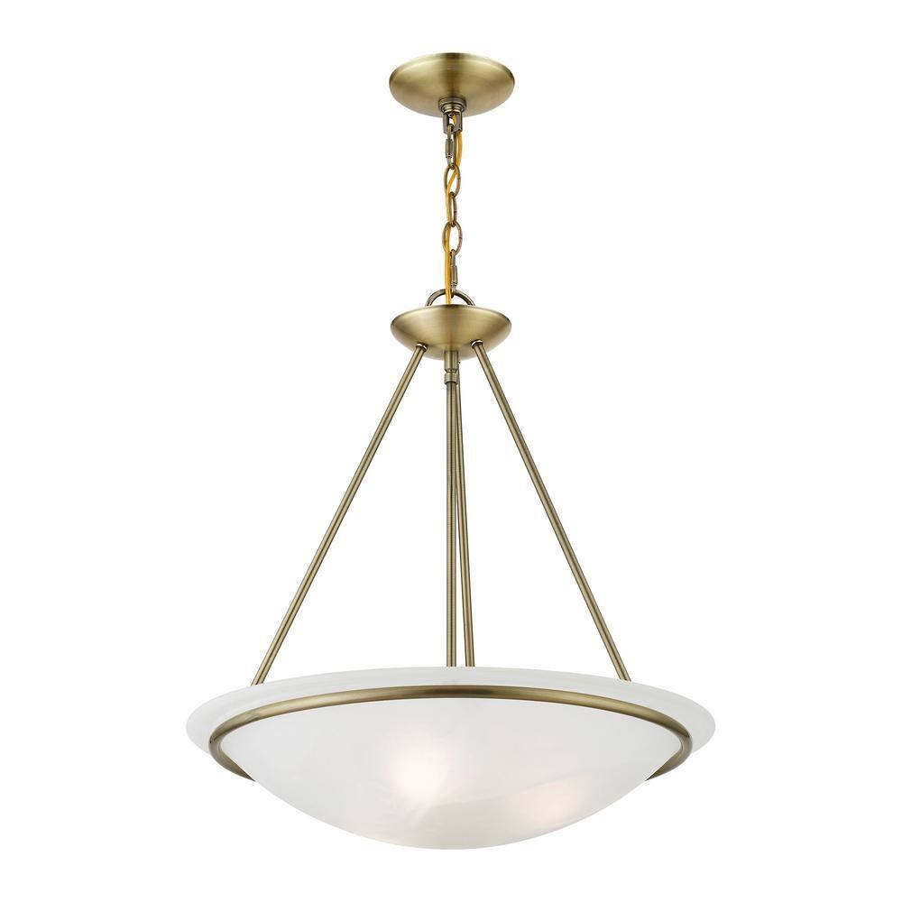 Livex Lighting Newburgh 3 - Light Pendant in  Antique Brass