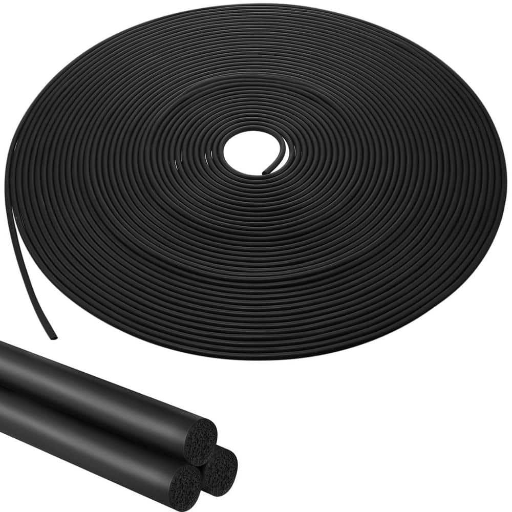 Frienda Backer Rod Foam Rubber Caulk Saver Concrete Expansion Joint Filler Weather Strip Seal for Gaps and Joints(Black, 1/4 Inch x 100 ft)