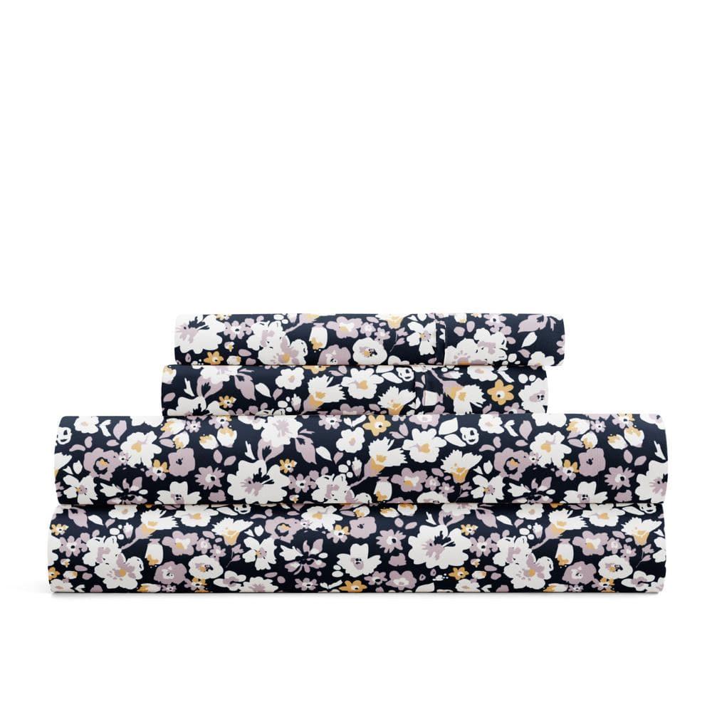 IEnjoy Home 4 Piece Sheet Set Patterned Microfiber Ultra Soft Bedding in Floral Dream