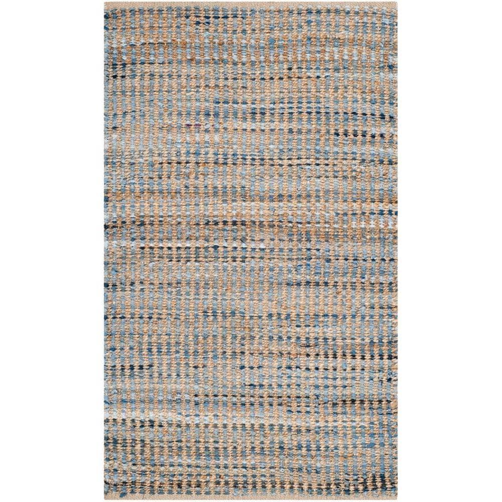 Cape Cod CAP352 Hand Woven Accent Rug - Natural/Blue - 2'x3' - Safavieh.