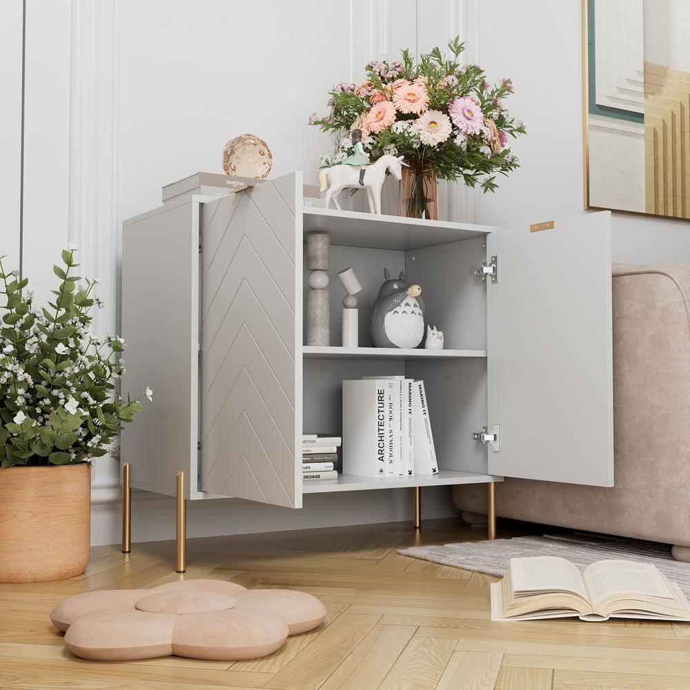 CLIHOME 31.5 in. H Utility Storage Cabinet with Adjustable Shelves