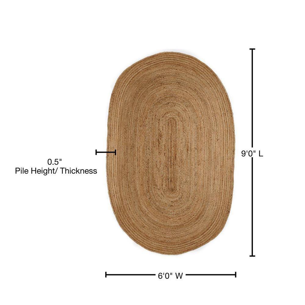 6'X9' Solid Area Rug Natural - Anji Mountain