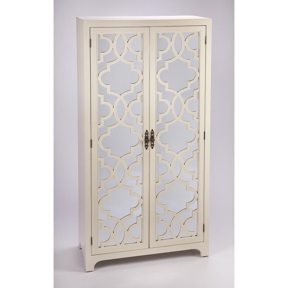 Butler Specialty Company Morjanna Tall Mirrored Cabinet - White
