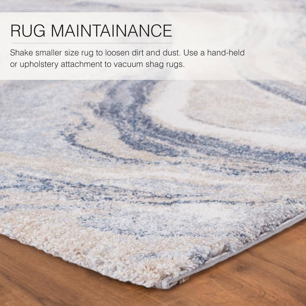 3'x10' Vibe by Orion Abstract Area Rug Blue/Light Gray - Jaipur Living: High Pile Runner, Vintage Style, Indoor Use