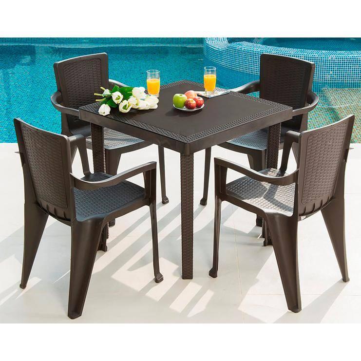 MQ INFINITY 5 - Piece Chair and Table Set, Espresso