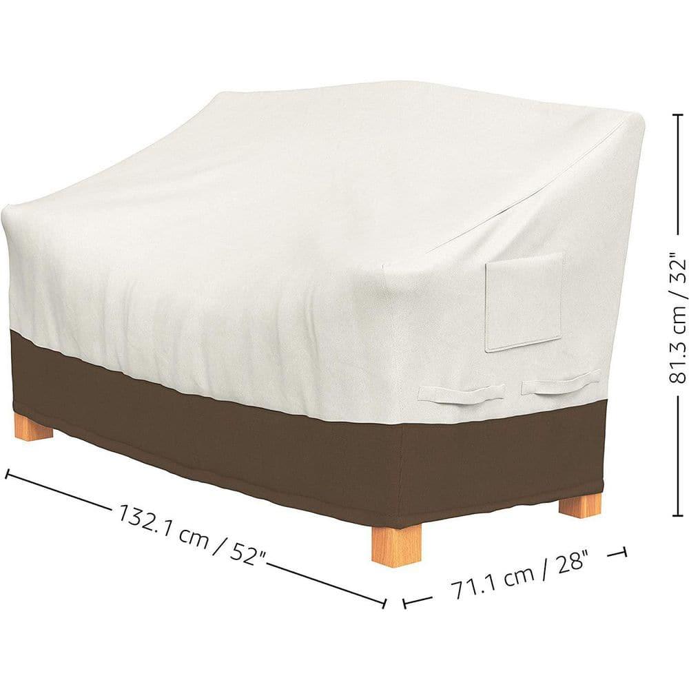 Amazon Basics 2 Seater Outdoor Couch Cover, Patio Furniture Cover, Waterproof, Anti-UV, Durable, Beige/Tan