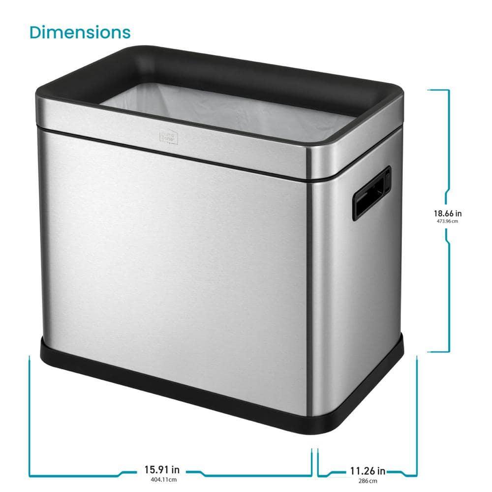 Home Zone Living Steel Open Kitchen Trash Can - 8.7 Gallons