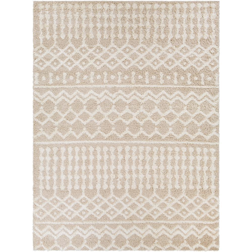 Livabliss Urban Shag Global Moroccan Area Rug,8'10" x 12',Beige
