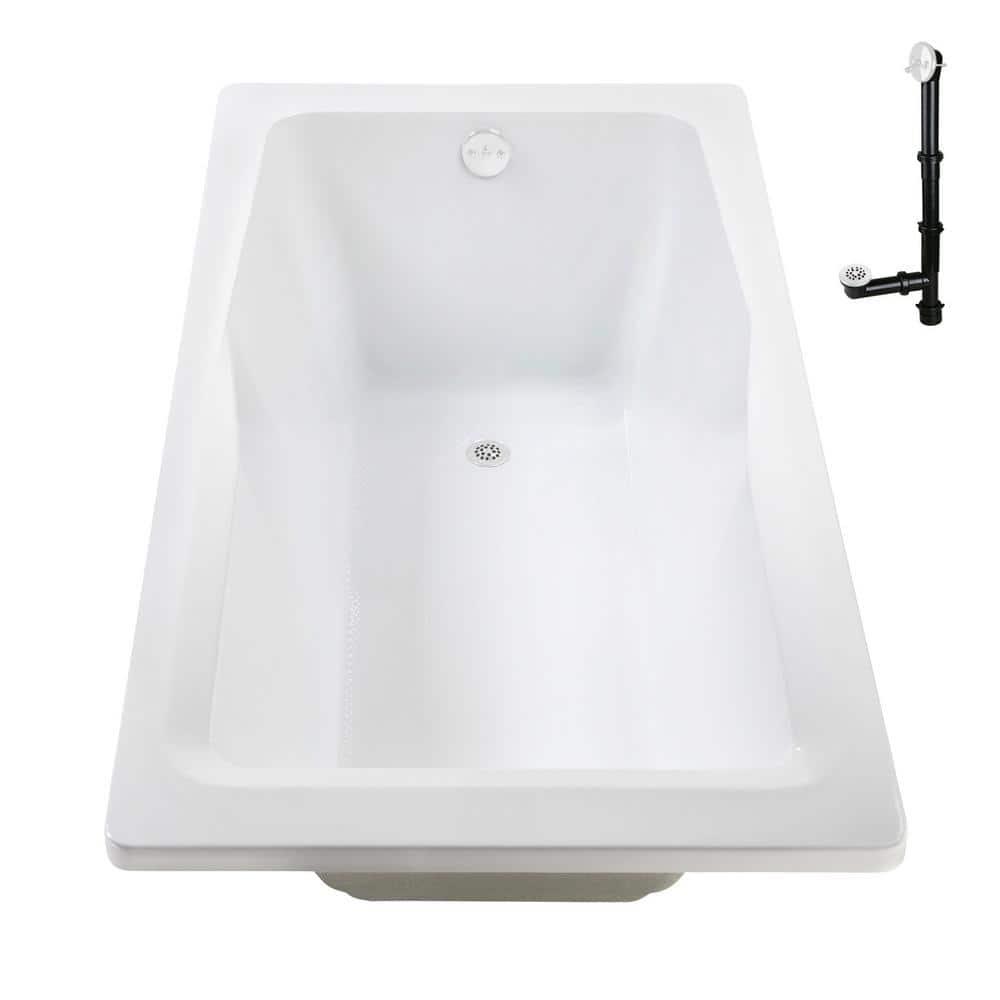 60'' x 32'' Acrylic Soaking Drop-In Bathtub, Drain Included
